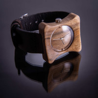 Dřevěné hodinky Edison Ořechové - V.Č.: 00083